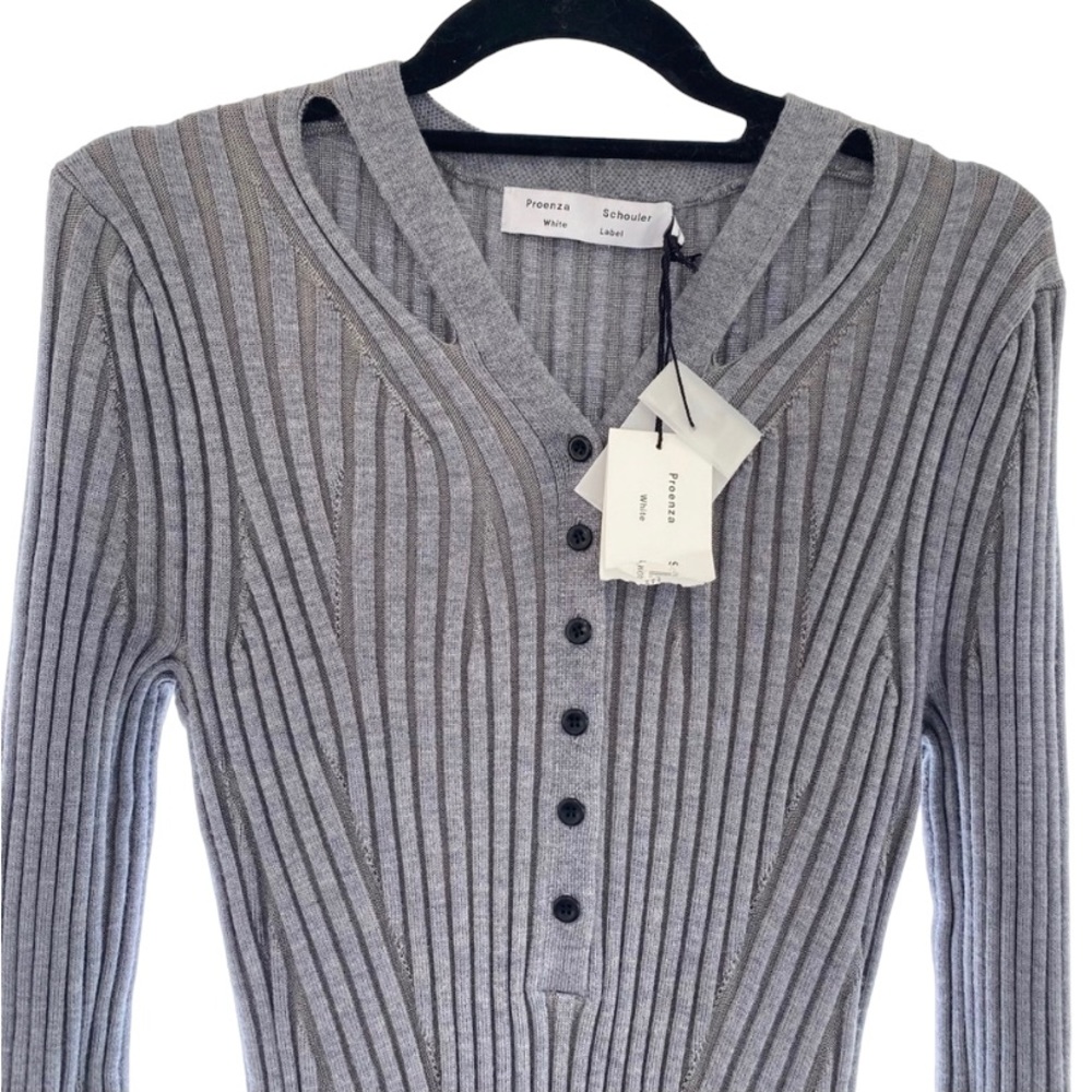 Proenza Schouler Gray Long Sleeve Dress - Picture 4 of 6